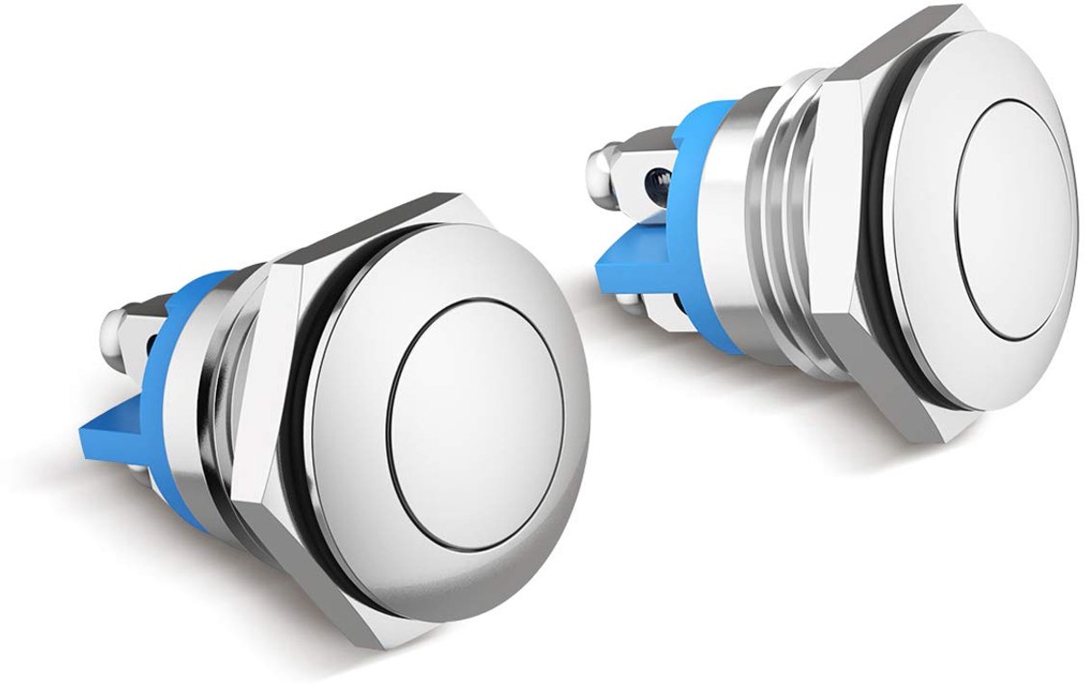 Metaal-Momentary-Drukknop-Schakelaar-16mm-Rond-Flat-Top-IP67-Waterdicht-Zilver-2-Stuks Buitenspeelvoertuigaccessoire kopen online