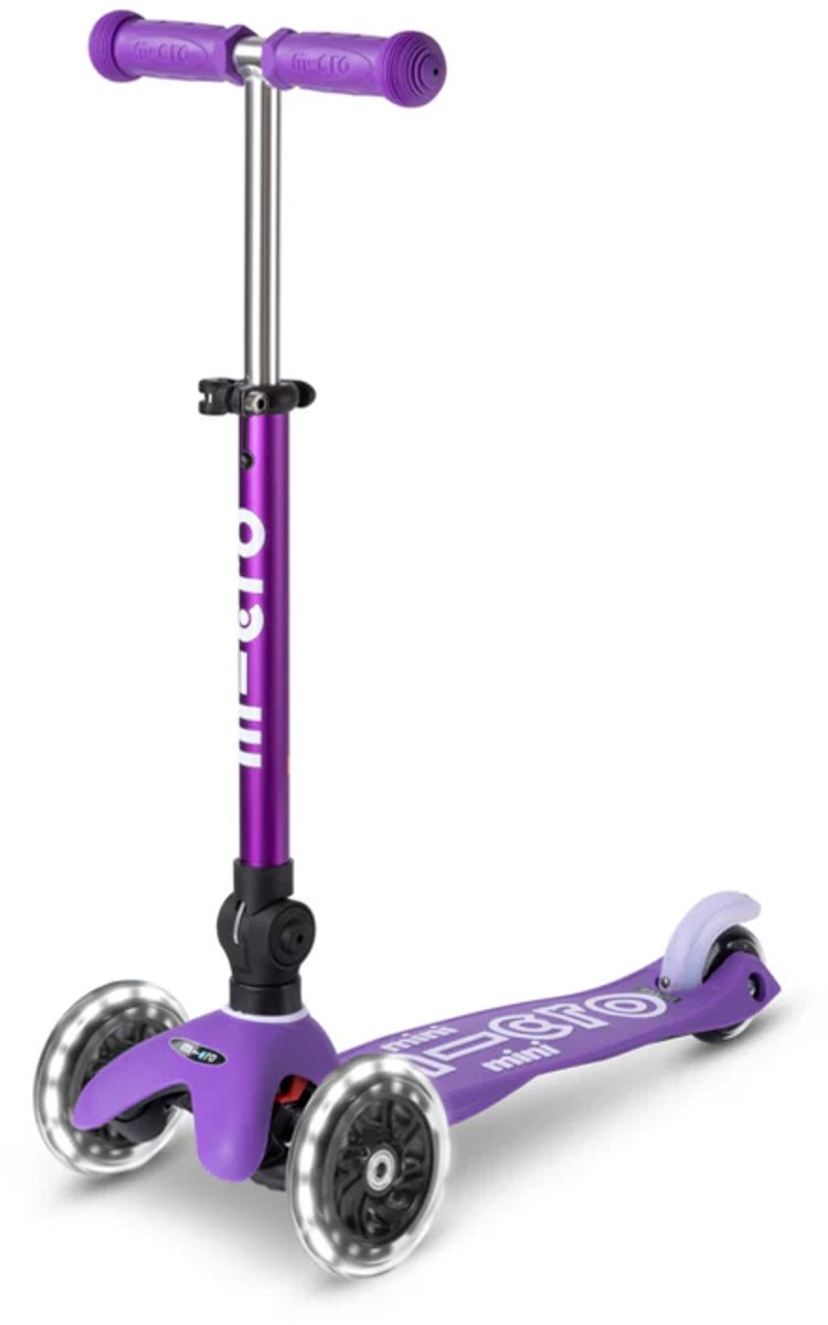 micro mini micro step deluxe step scooter in de kleur paars voor kinderen van 2 tot 6 jaar max 50 kg