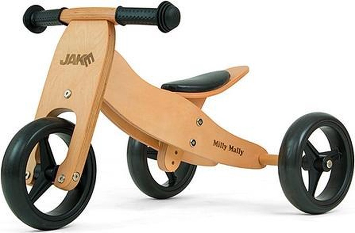 milly mally 2 in 1 loopfiets jake naturel loopfiets unisex blank