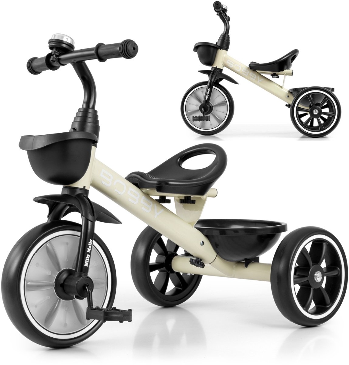 Milly Mally Bobby Loopfiets met Pedaal & EVA Wiel - Beige Driewieler kopen online