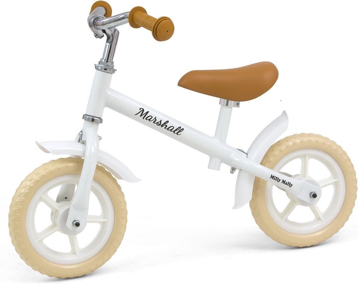 Milly Mally Loopfiets Marshall - Loopfiets - Unisex - Wit;Crème - 10 Inch Loopfiets kopen online