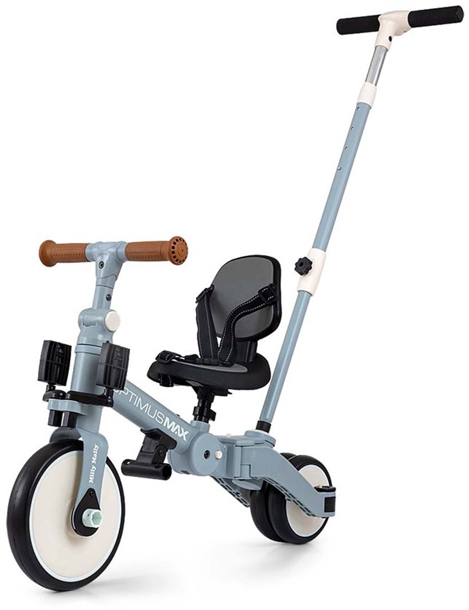 milly mally optimus max 5in1 driewieler met geleidestang denim