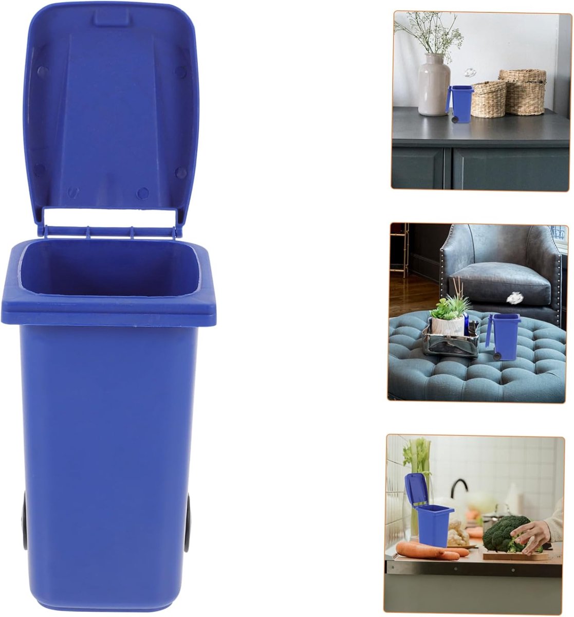 Mini-bureaubakje Met Deksel Bureaubakje Kleine Prullenbak Creatieve Pennenhouder Geschikt Voor Thuiskantoren En Studentenkamers, Gemakkelijk Schoon Te Maken,Blauw Fiets (elektrisch) kopen online