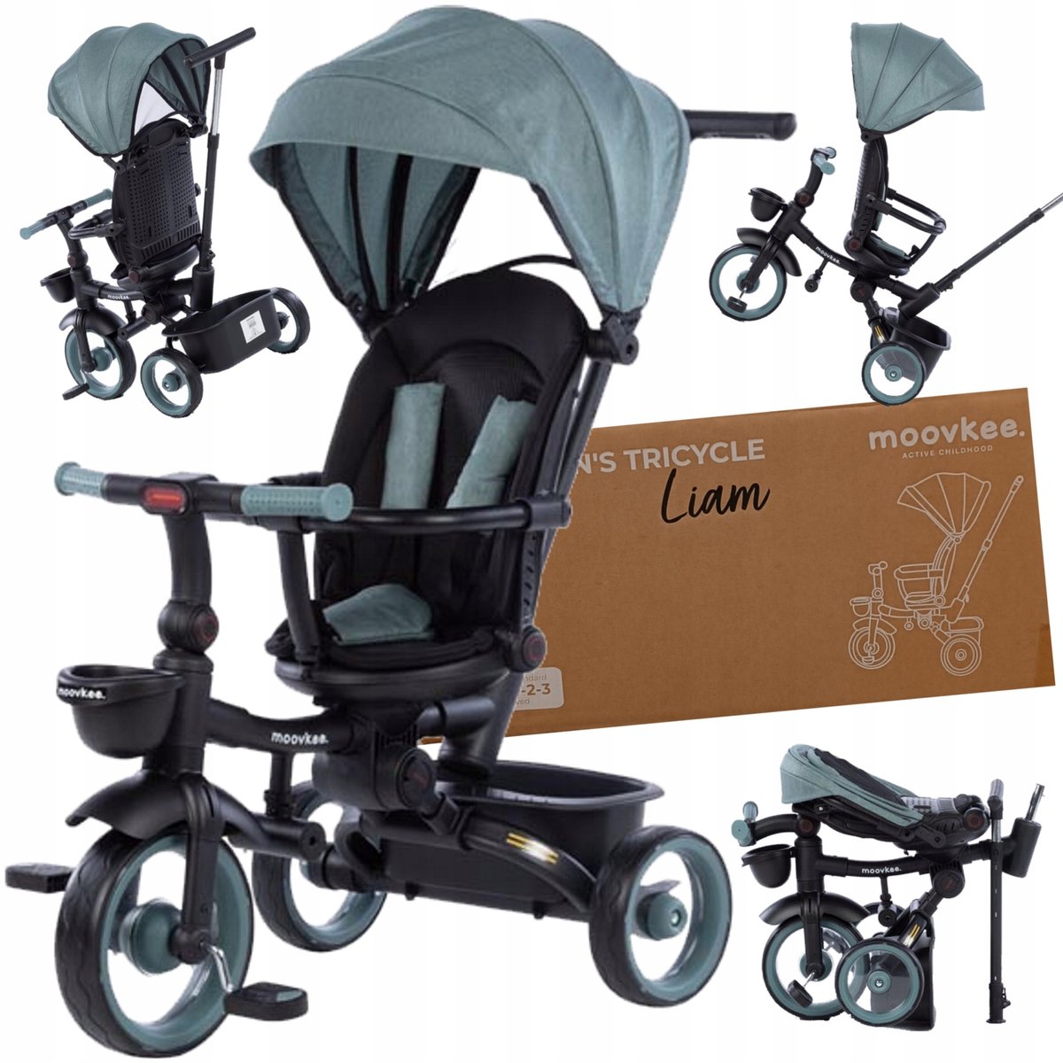 MOOVKEE LIAM Driewieler 360° Draaibaar Zadel, Zacht Zadel, Zachte Wielen Driewieler kopen online