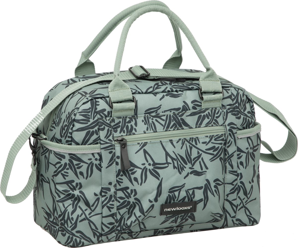 new looxs bari bamboo enkele fietstas afneembaar schoudertas 13 liter groen