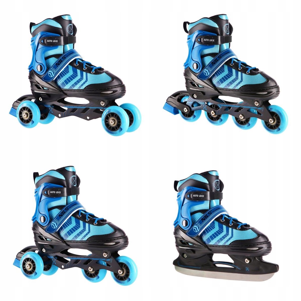 nils extreme 4 in 1 schaatsen skeelers rolschaatsen maat l 39 43