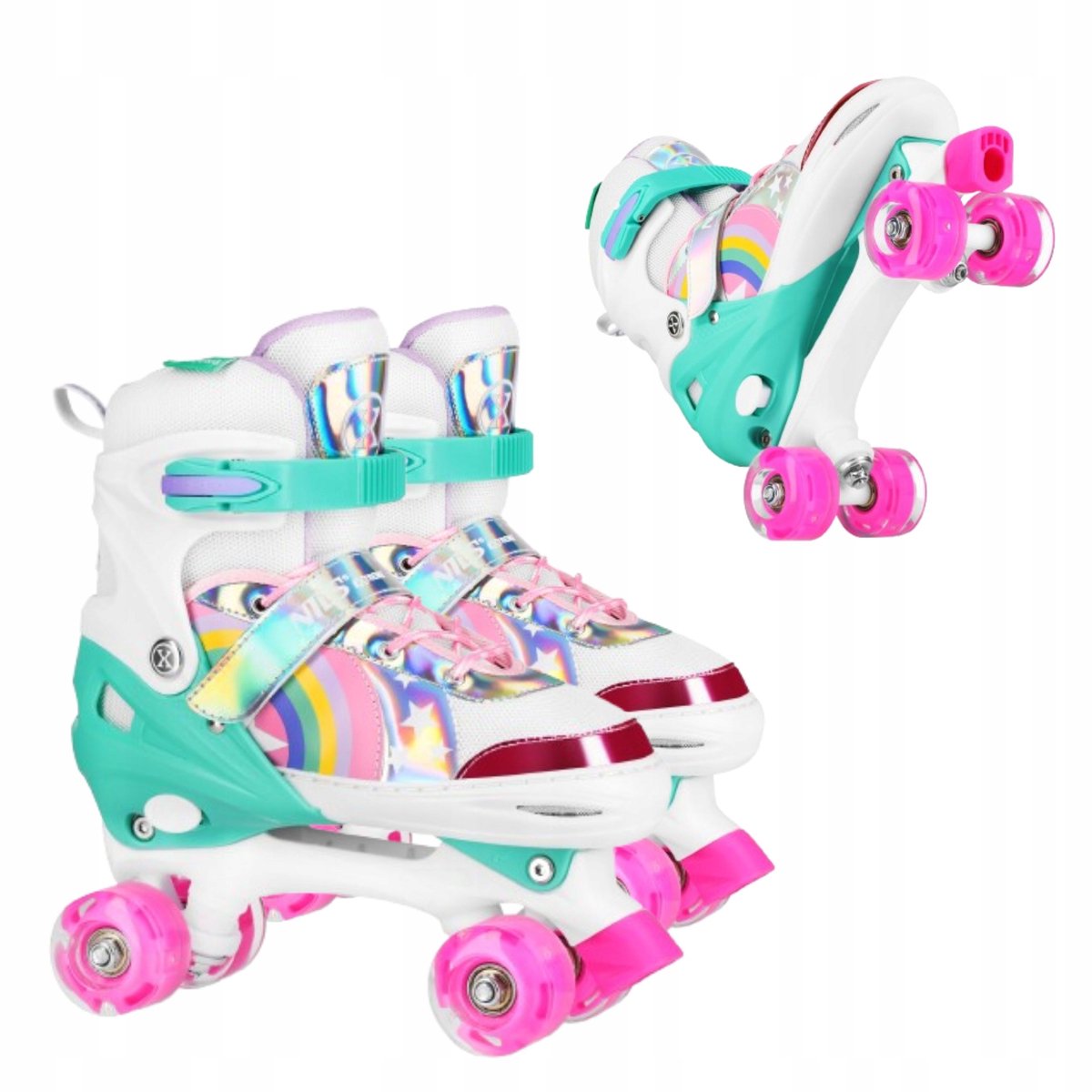 nils extreme led wrotki rainbow maat l 39 41 verstelbaar