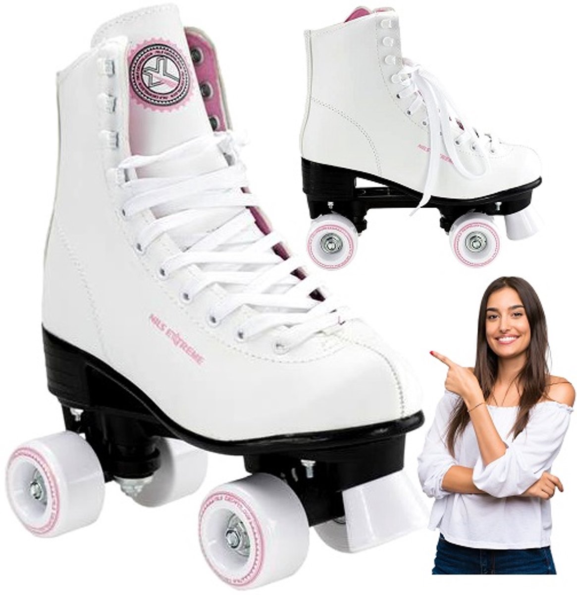 nils extreme nq8400s rolschaatsen dames maat 40 wit