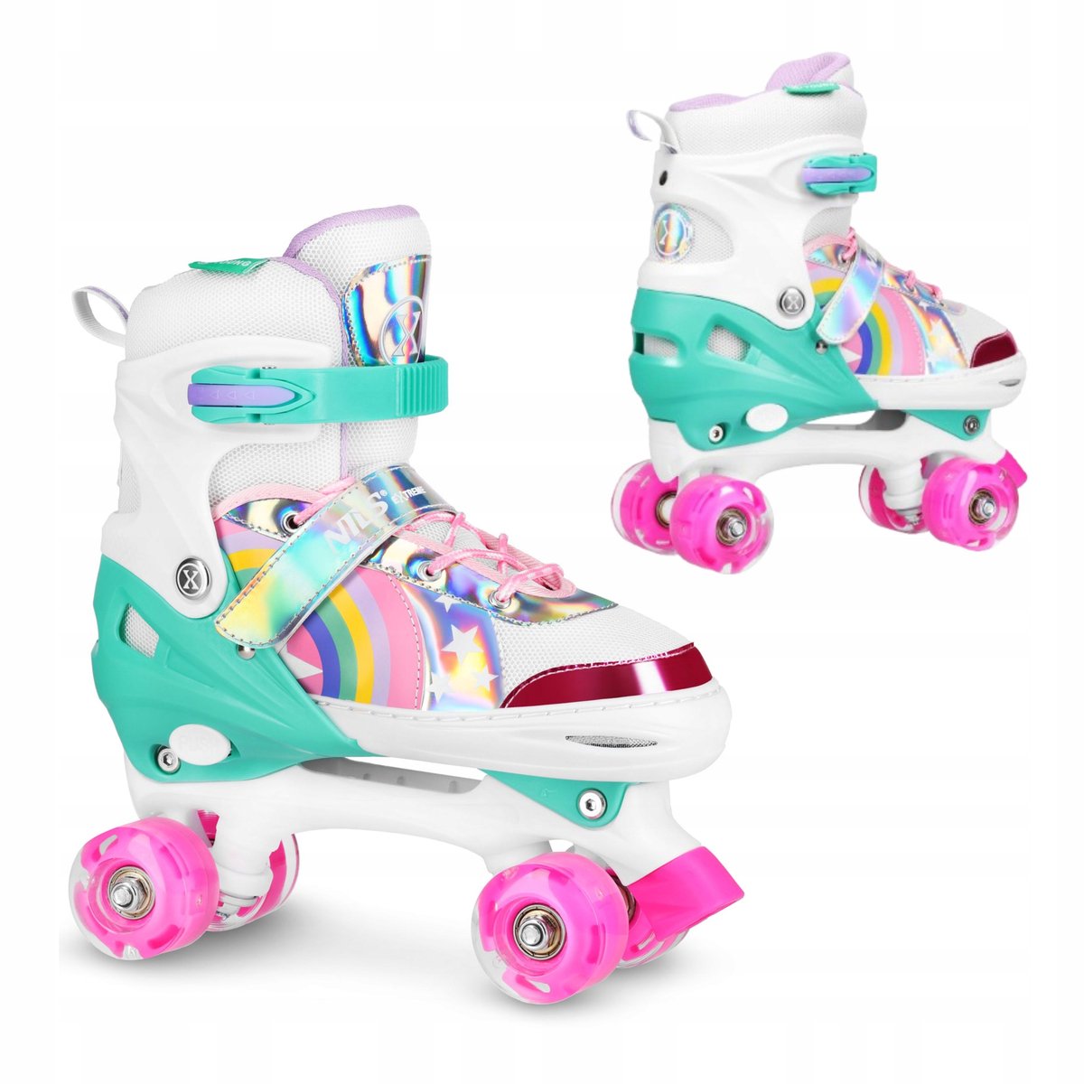 nils extreme rainbow led skates maat l 39 41 verstelbaar en veilig
