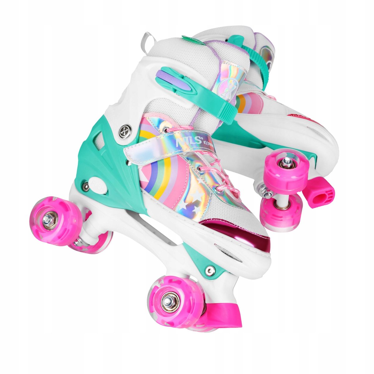 nils extreme rainbow led wrotki rozmiar l 39 41 verstelbaar