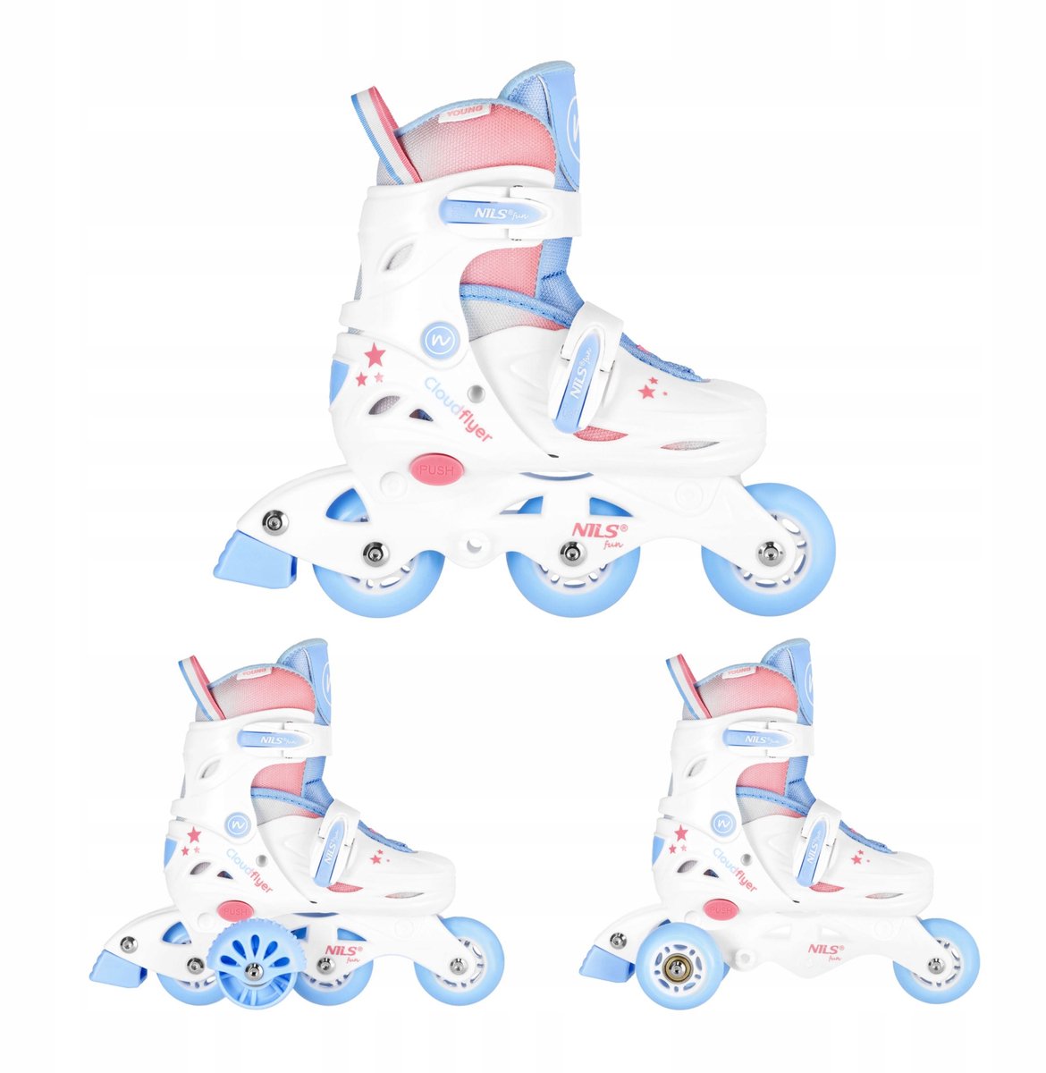 nils nj1190 3 in 1 kinderschaatsen rolschaatsen skates inline skates maat s