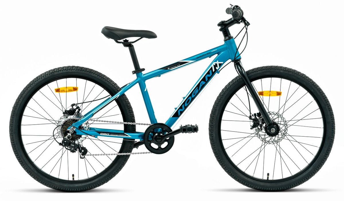 nogan gravel pro lichtgewicht kinderfiets 24 inch 7 versnellingen blauw