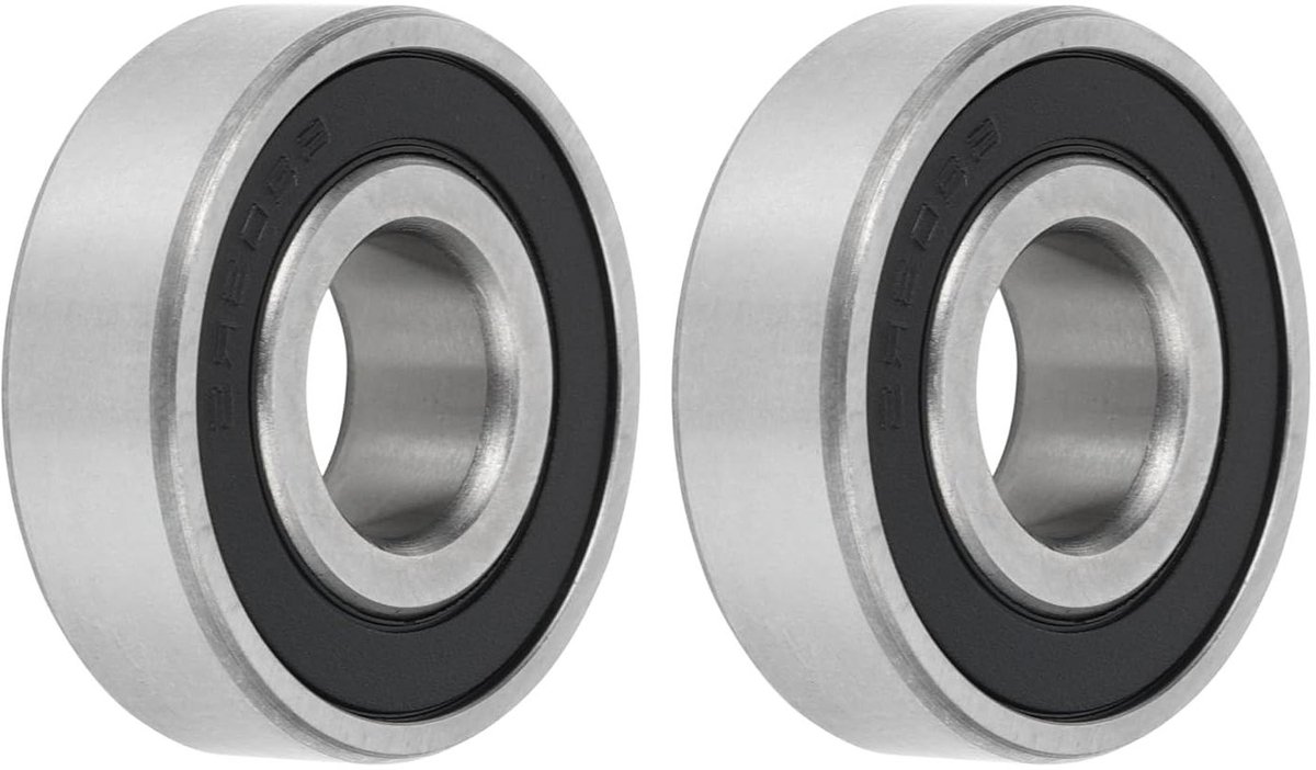 Nordivar - 2 stuks stijve kogellagers 6203/16-2RS P6 - 16 x 40 x 12 mm - gesmeerde lagers - dubbele rubberen afdichting - scooter skateboard reservewiel Skateonderdeel kopen online