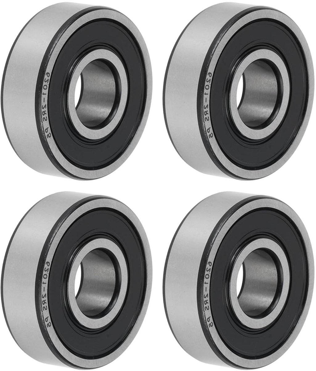 Nordivar - Groefkogellager 6201-2rs P5, 12 x 32 x 10 mm, gesmeerd, rubberen afdichting, scooterwiel, skateboard-wiel, reserve onderdeel. Skateonderdeel kopen online