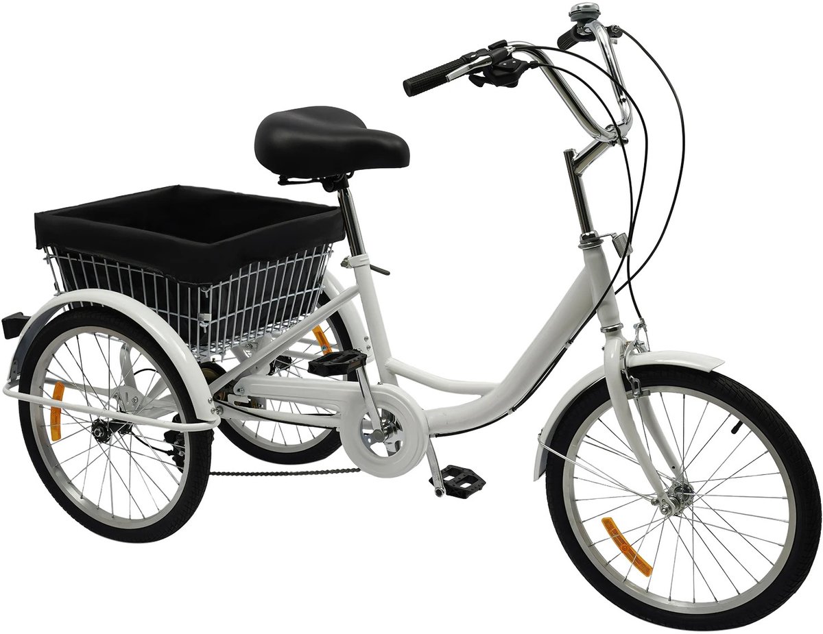 Ohana DT - Driewieler Voor Volwassenen – Driewielers – Driewieler Fiets Volwassenen – 8 Versnellingen – Vast Frame - Wit Driewieler kopen online