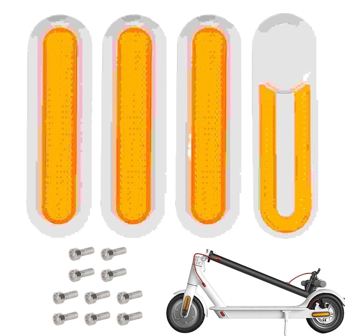 Onderdelen Geschikt voor elektrische scooters - Set van 4 stuks met Geschikt voor- en achterschroeven, wielstickers (geel) Buitenspeelvoertuigaccessoire kopen online