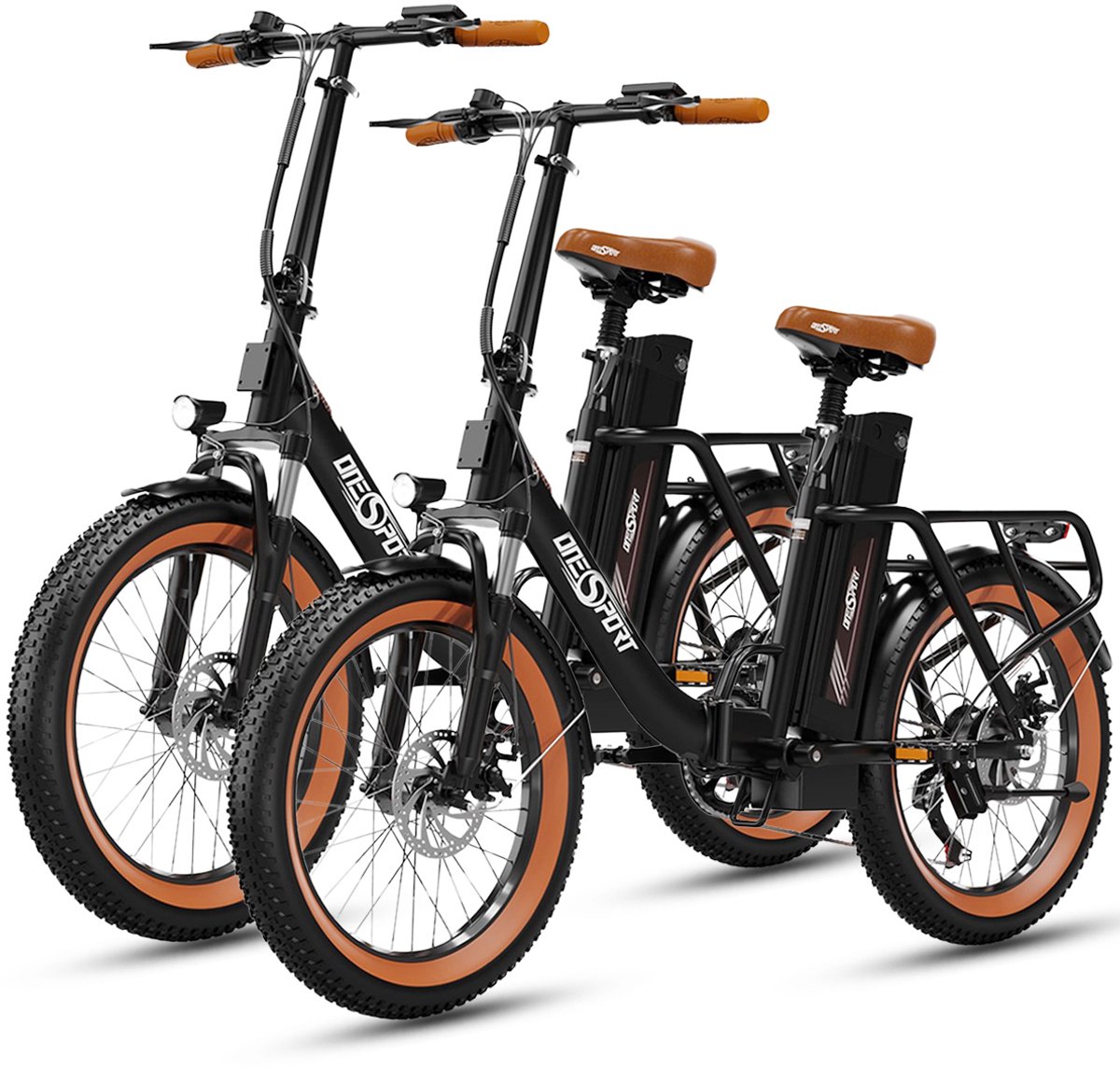 ONESPORT OT16-2 opvouwbare 20 inch stadsfiets in retro-stijl-opvouwbare Pedelec elektrische fiets met 250W achtermotor-Shimano 7-versnellingsderailleur-schijfrem-set van 2 Fiets (elektrisch) kopen online