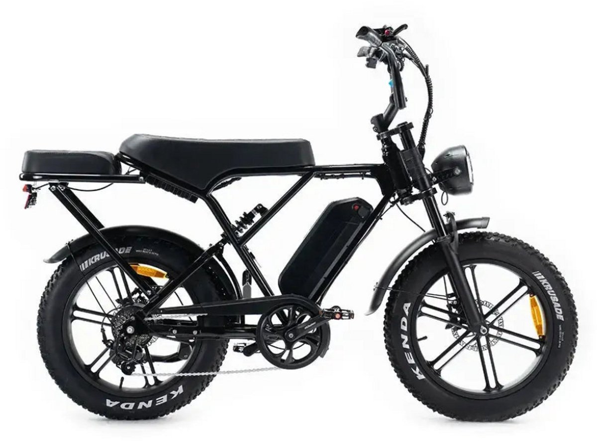 OUXI C90 Elektrische Fatbike - Inclusief Voetsteuntjes - Inclusief Voorrekje - Ingebouwd Alarmsystseem - NFC-chip - 20 Inch - 250W Motor - 7 Versnellingen - 60 km Actieradius - Hydraulische Schijfremmen - Zwart Fiets (elektrisch) kopen online