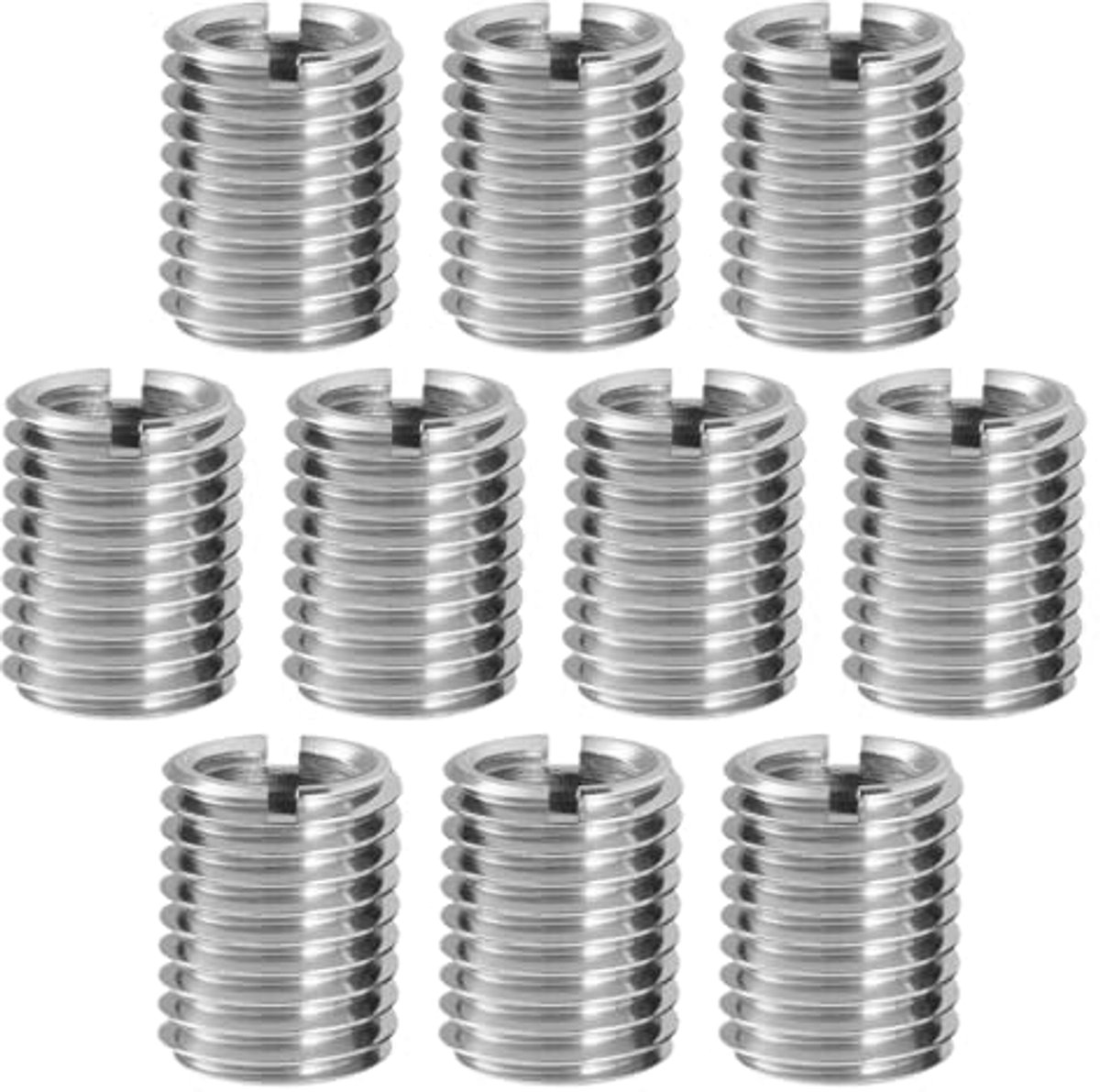 pack of 10 thread insert reducing nut m8 x m10 stainless steel thread repair kit thread repair nuts threaded bushings fastening elements long 12mm