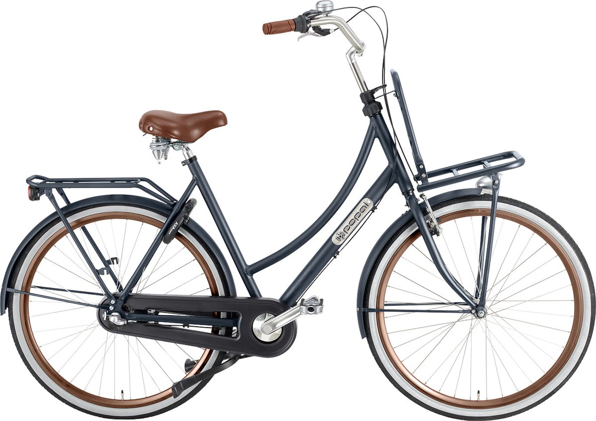 popal cargo aluminium n3 transportfiets stadsfiets aluminium frame dames 50 centimeter petrol blauw