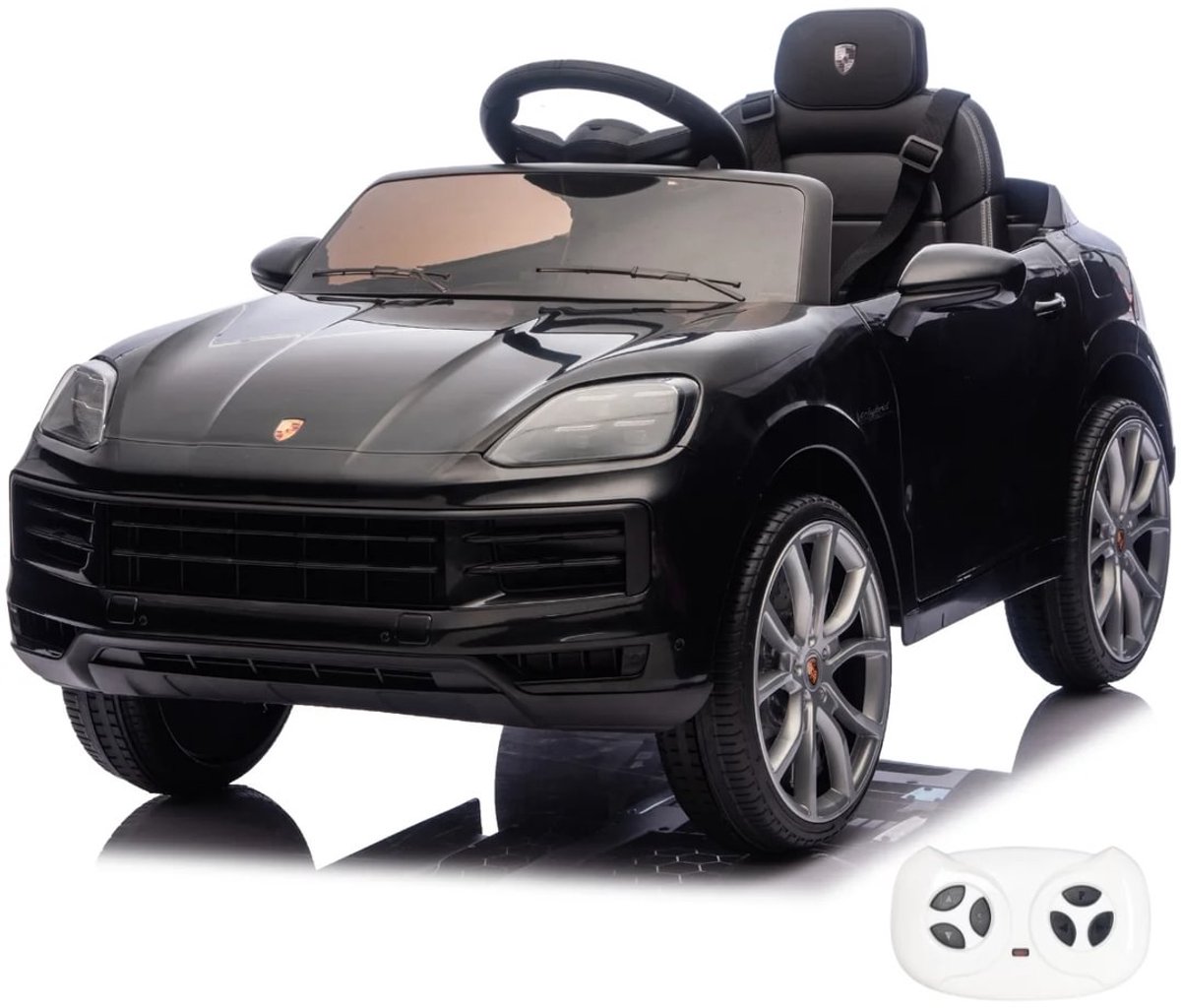 Porsche Cayenne Elektrische Kinderauto 12V - 1 tot 5 jaar - Vernieuwde Li-ion Accu - Zwart Accuvoertuig kopen online