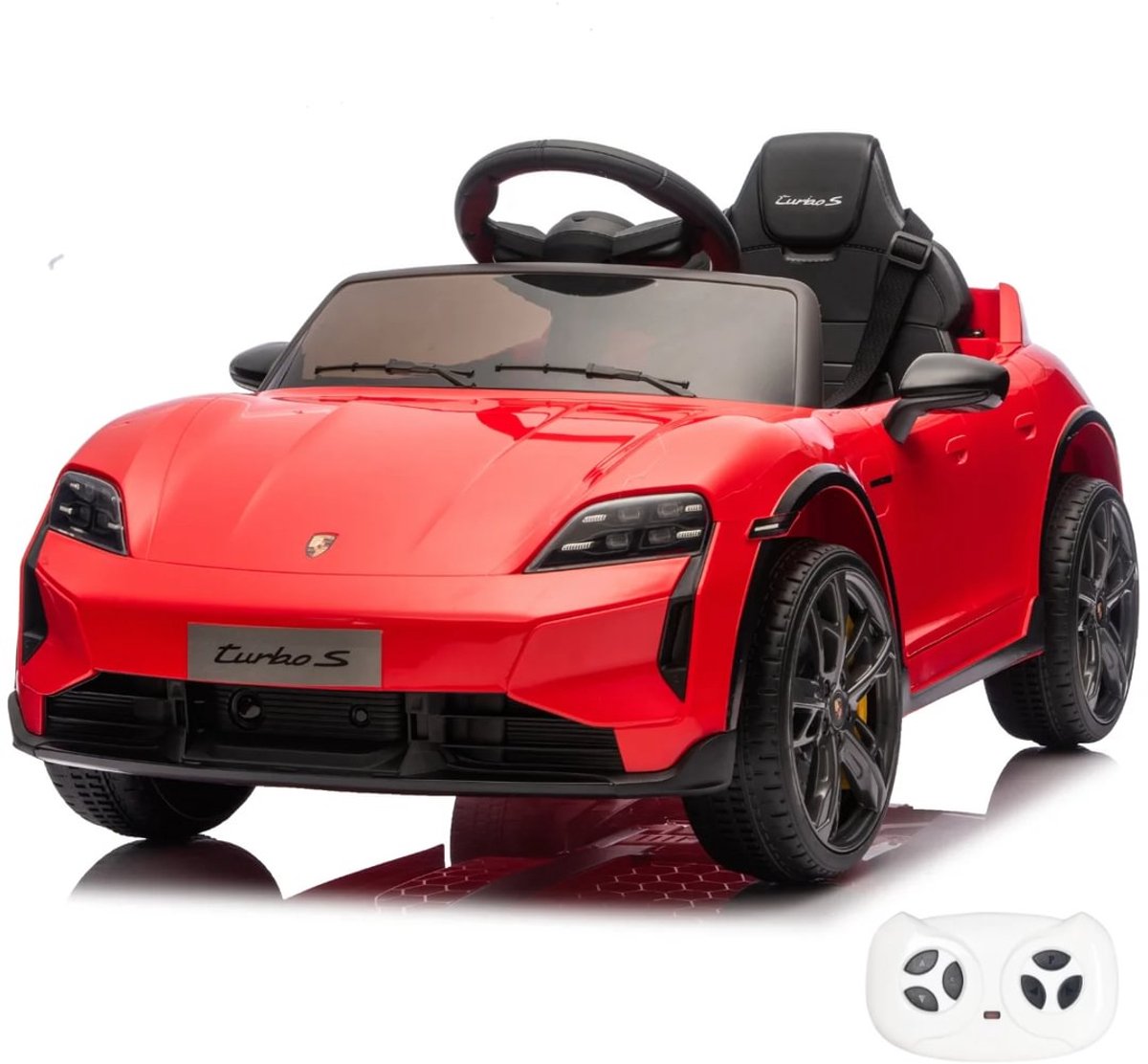 porsche taycan turbo s elektrische kinderauto 12v 1 tot 5 jaar vernieuwde li ion accu rood