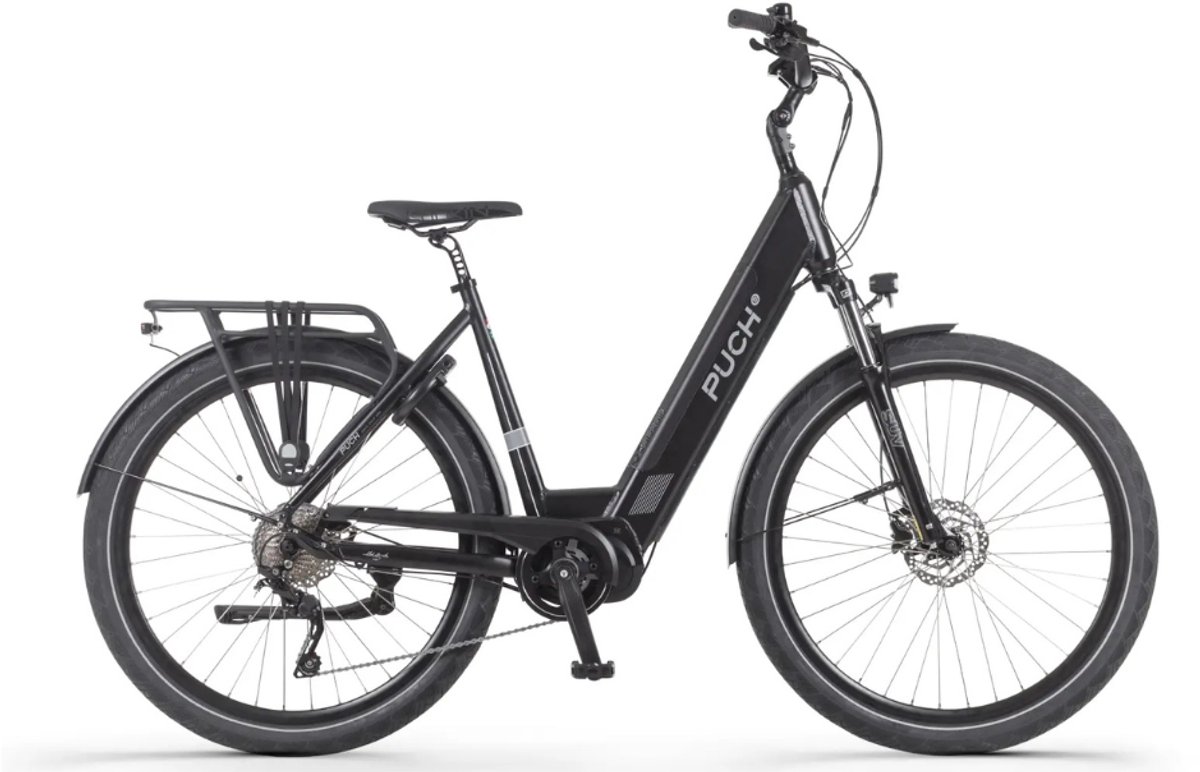 puch e saphir suv d10 elektrische fiets e bike rijklaar geleverd lage instap framemaat 54 uitneembare accu 28 inch 250w ananda middenmotor 120 km actieradius matt black