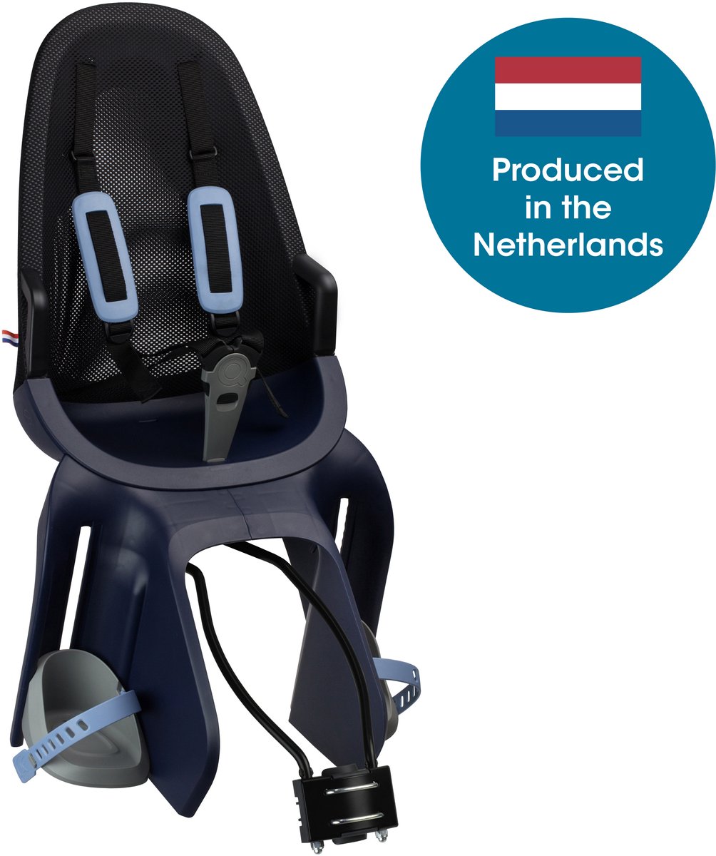 qibbel air fietsstoeltje achter framebevestiging fietszitje denim blue