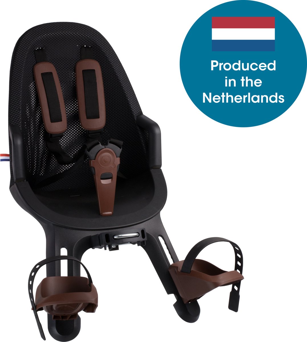 Qibbel Air Fietsstoeltje Voor - Zwart/Bruin Fietsstoeltje kopen online