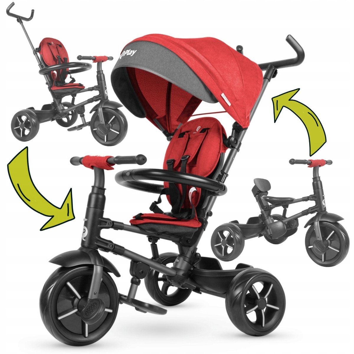 Qplay Rito Star Driewieler 3-in-1 Rood - Veilig & Comfortabel Driewieler kopen online