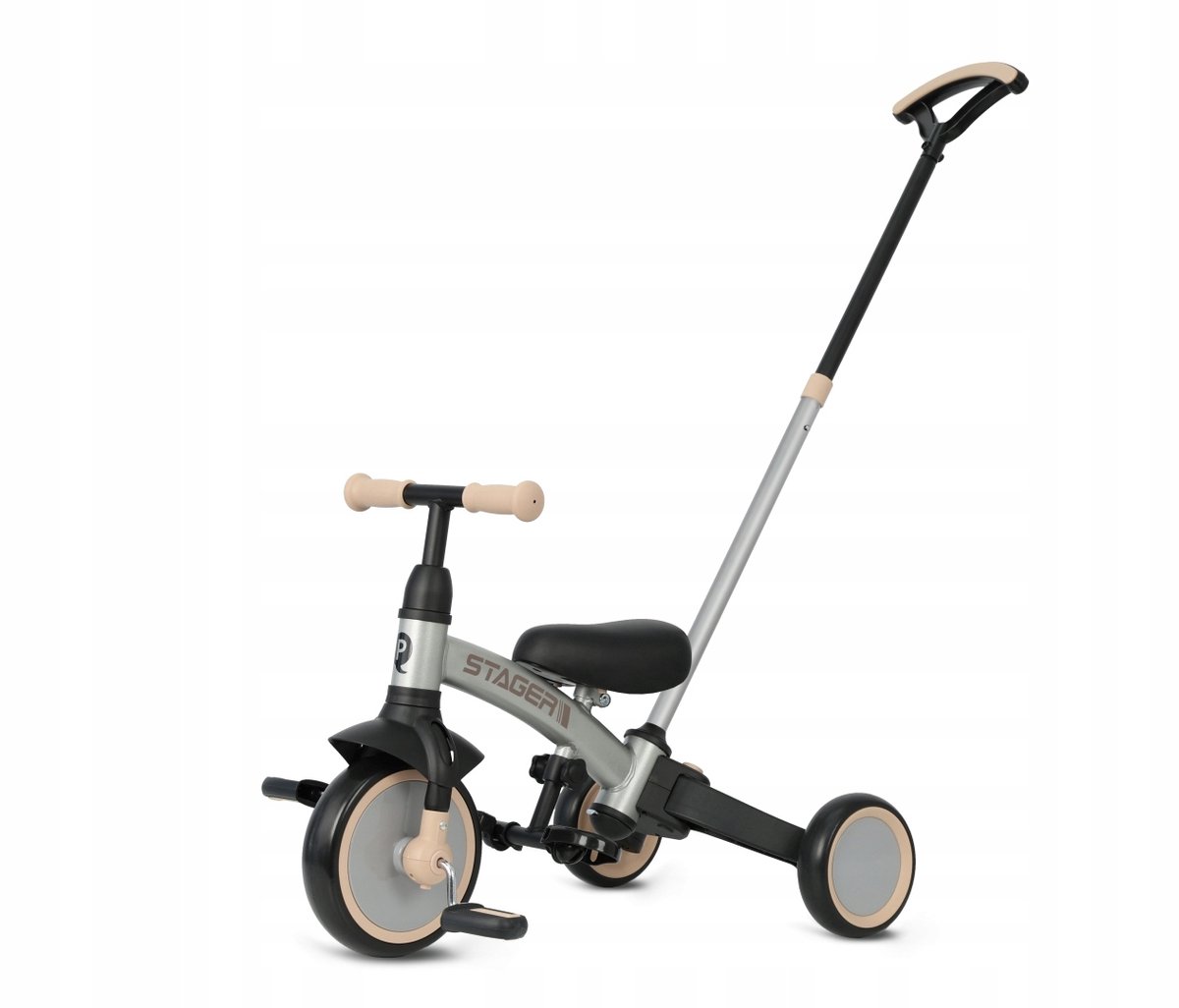 Qplay Stager 3-in-1 Driewieler & Loopfiets - Zilver Driewieler kopen online