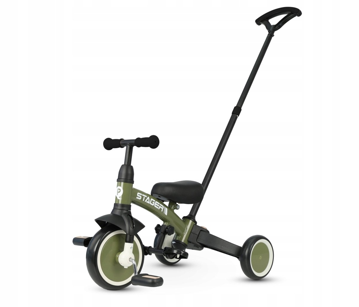 Qplay Stager Driewieler 3-in-1 Groen - Loopfiets & Duwfiets Driewieler kopen online