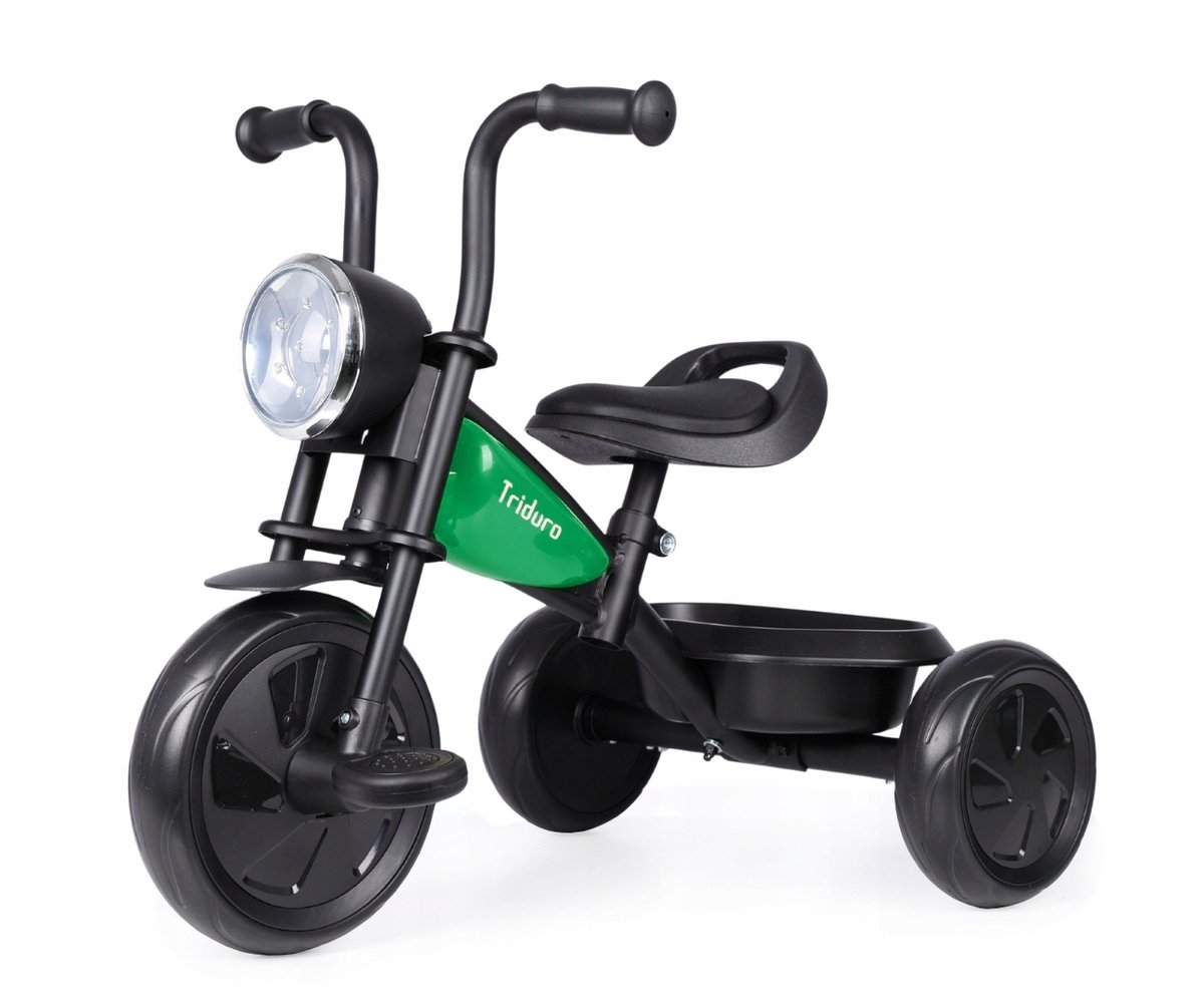Qplay Triduro Driewieler - Groen, Motorlook met Licht & Geluid Driewieler kopen online