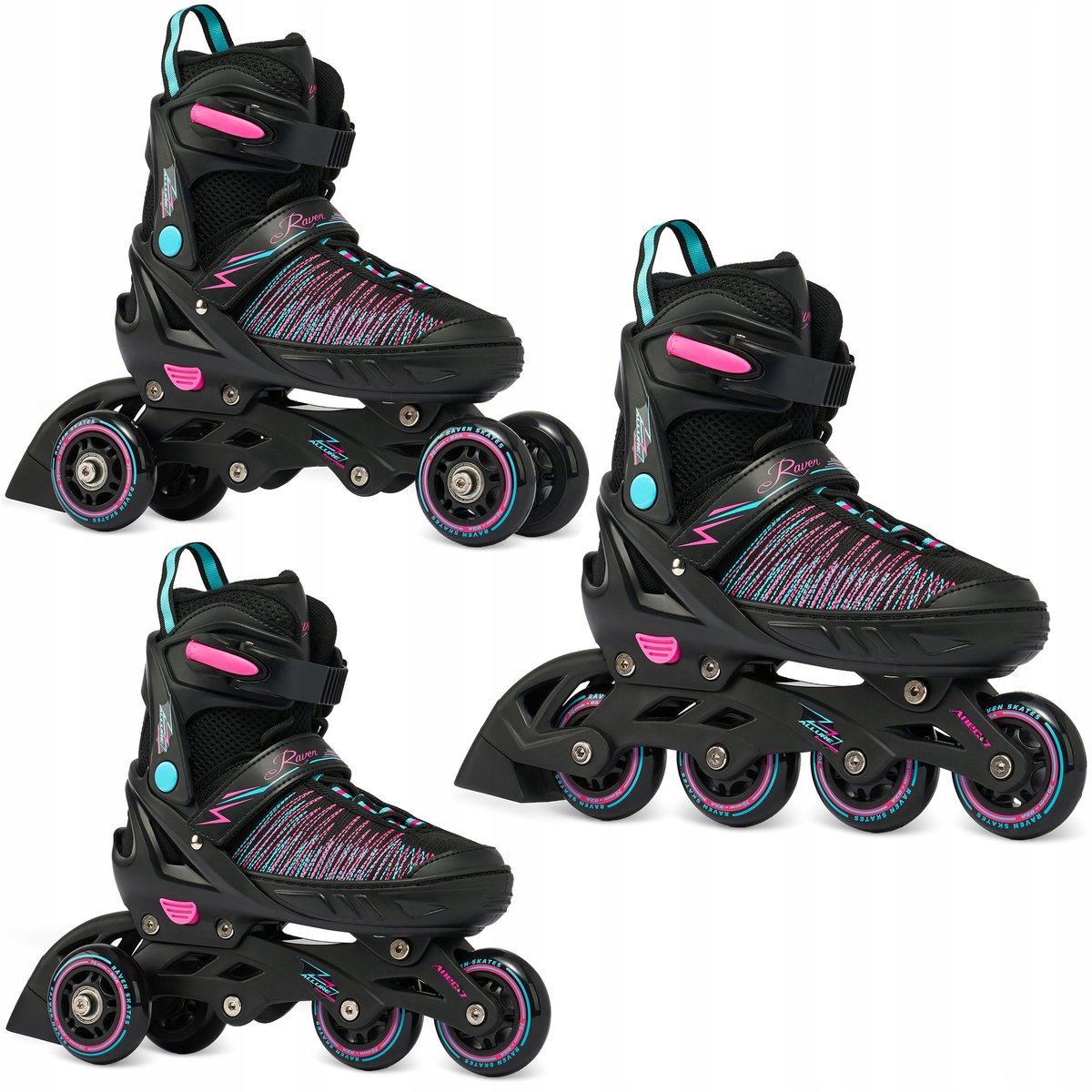 raven allure 3 in 1 inline skates rolschaatsen maat 31 35