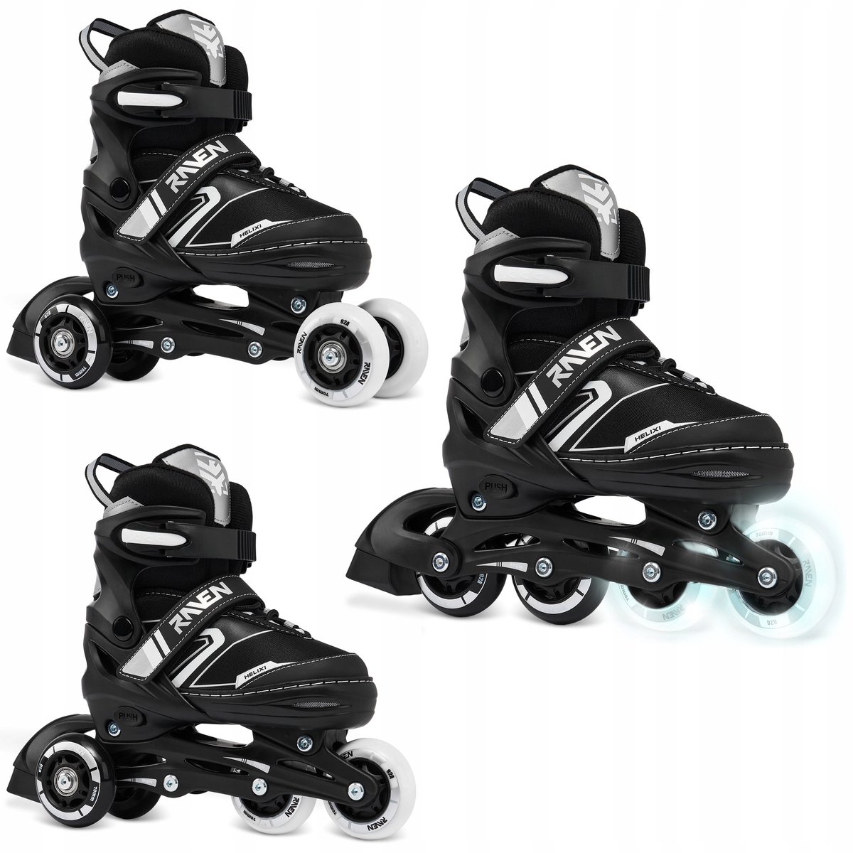 RAVEN Helixi 3w1 skates/rolschaatsen maat 30-33 LED-wiel Rolschaatsen kopen online