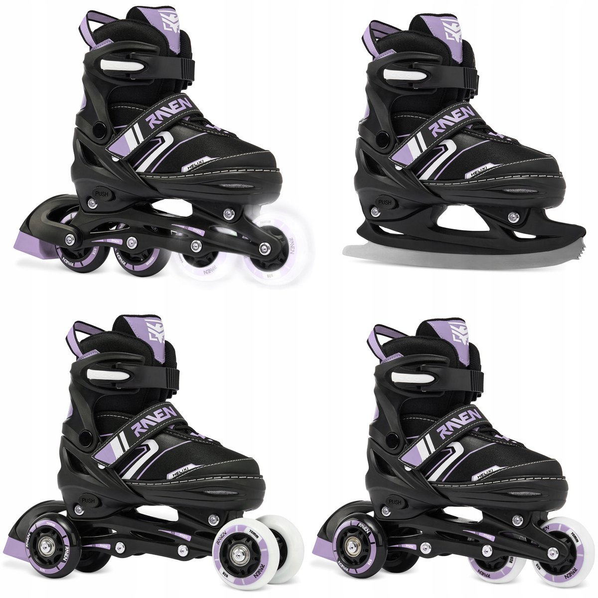 RAVEN Helixi 4-in-1 Skates/Schoenen met LED-wielen, maat 30-33 Rolschaatsen kopen online
