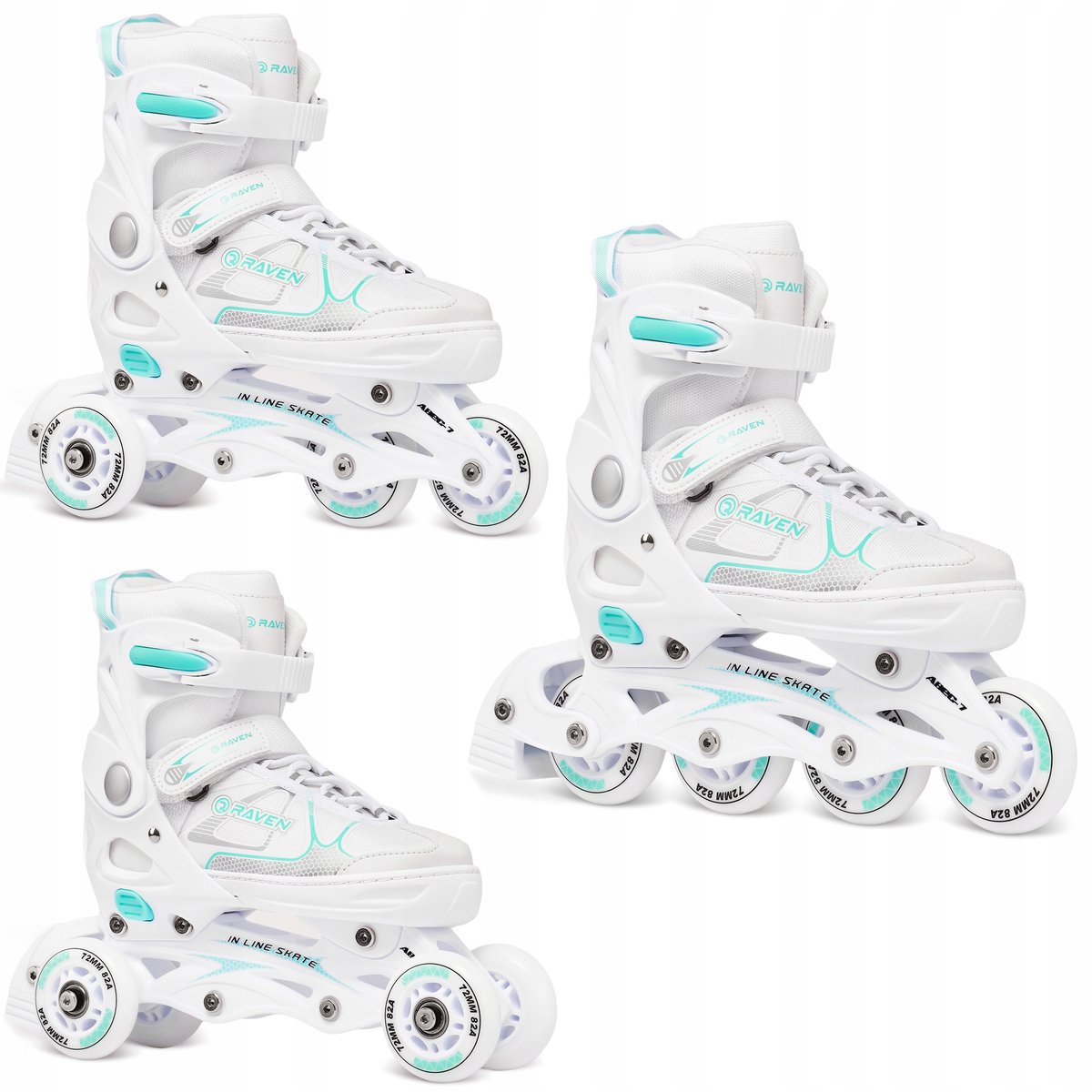 RAVEN Spirit 3-in-1 Skates Wit/Mint Maat 37-40 Rolschaatsen kopen online