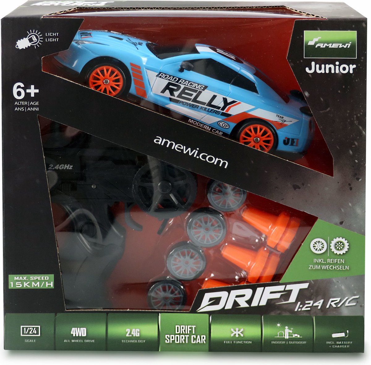 Rc bestuurbare Nissan GTR Drift Car 1:24 RC voertuig kopen online