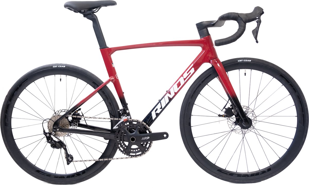 rinos odin3 carbon road racefiets met shimano 105 st r7000 22 versnellingen en schijfremmen lichte fiets voor dames en heren 700 x 40c zwart rood xl 56