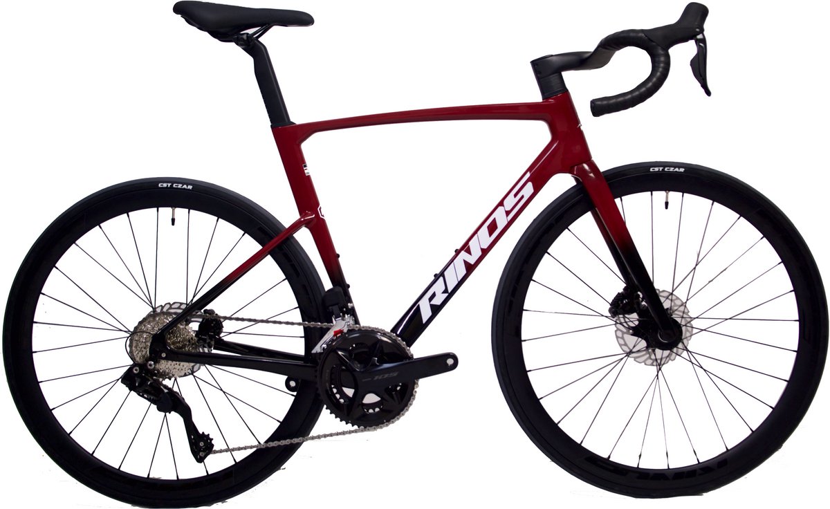 rinos odin6 1 carbon road racefiets met shimano di2 24 versnellingen en schijfremmen lichte fiets voor dames en heren wielen van koolstofvezel 700 x 40c rood en zwart xs