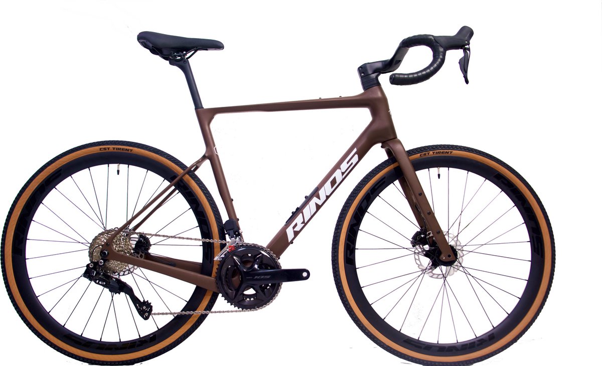 rinos sandman8 0 carbon gravel met shimano di2 24 versnellingen en schijfremmen lichte fiets voor dames en heren 700 x 40c koffiebrun m