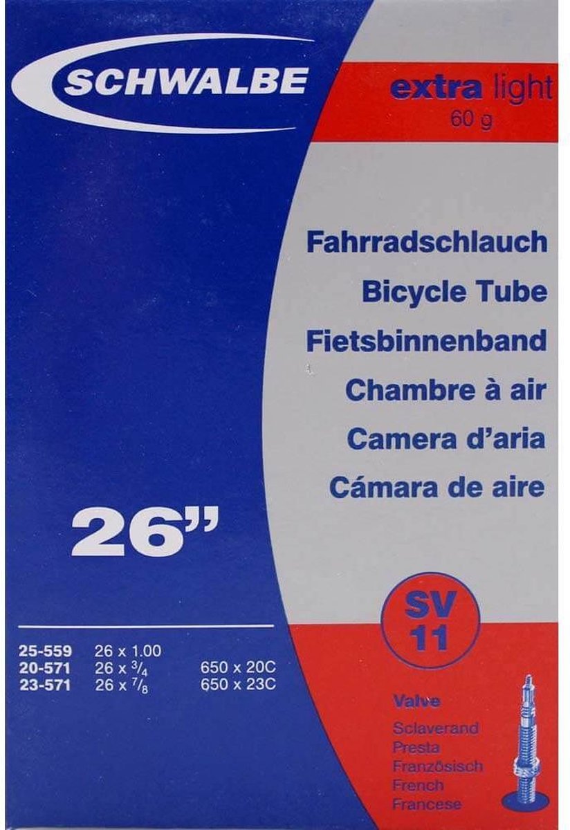 Schwalbe - Binnenband Fiets - Frans Ventiel - 40 mm - 26 x 3/4 - 1.00 Fiets kopen online