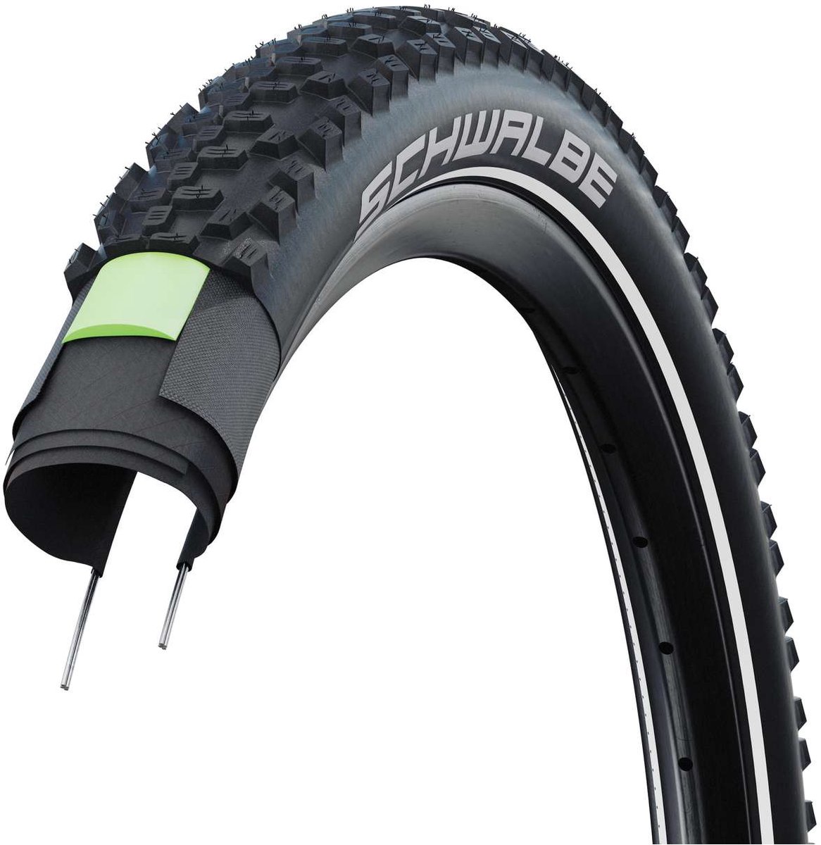 schwalbe smart samoa plus dd greenguard addix 26 x 2 25 stijve mtb band zilver 26 x 2 25