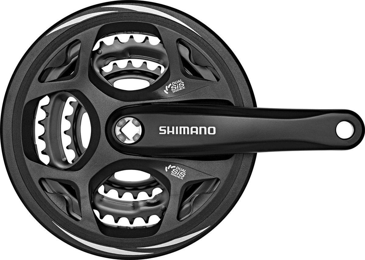 shimano crankstel 7 8 speed 48 38 28t zwart