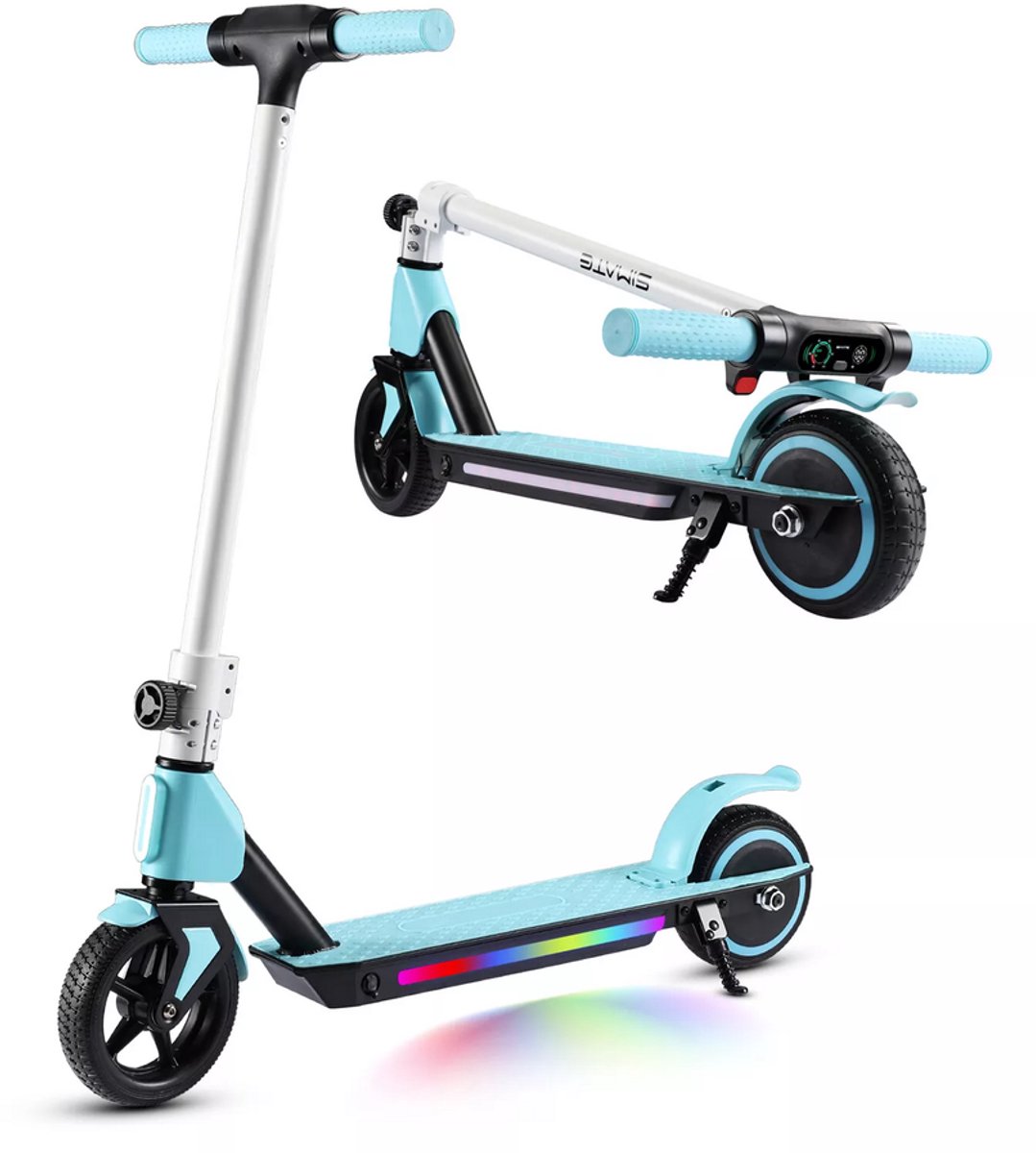 SIMATE S2 Elektrische Kinderstep - 130W - Inklapbaar - 6.5 inch - LED Verlichting - 8/10/14 km/u - voor Kinderen 6-12 Jaar - Blauw Step kopen online