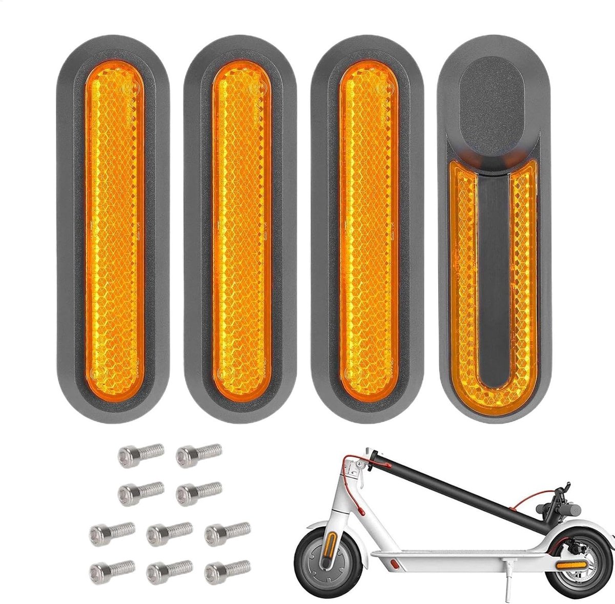skateboard wielhoes reflecterende strips geschikt voor xiaomi m365 pro 1s essential pro2 geel