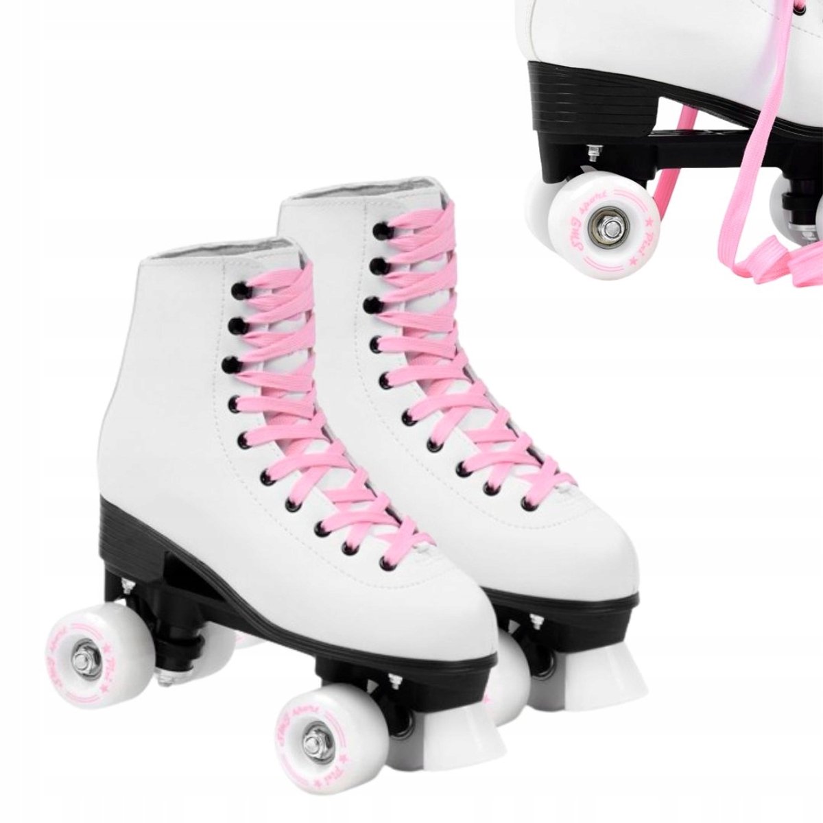 smj sport pixi dames skates maat 38 leer wit roze