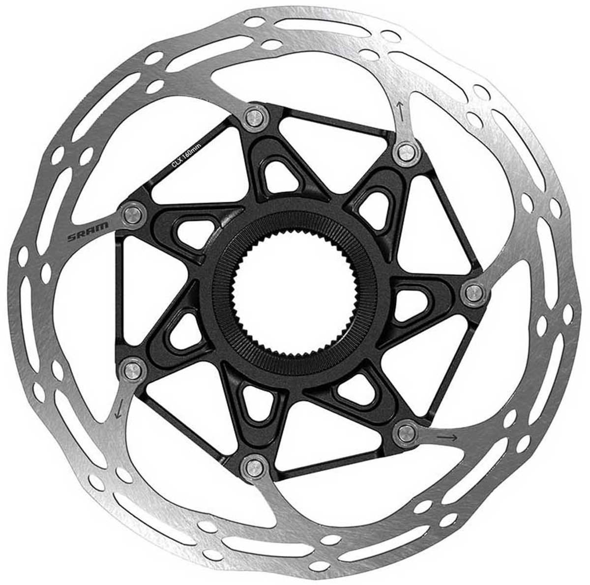 sram centerline 2p centerlock remschijf zilver 160 mm