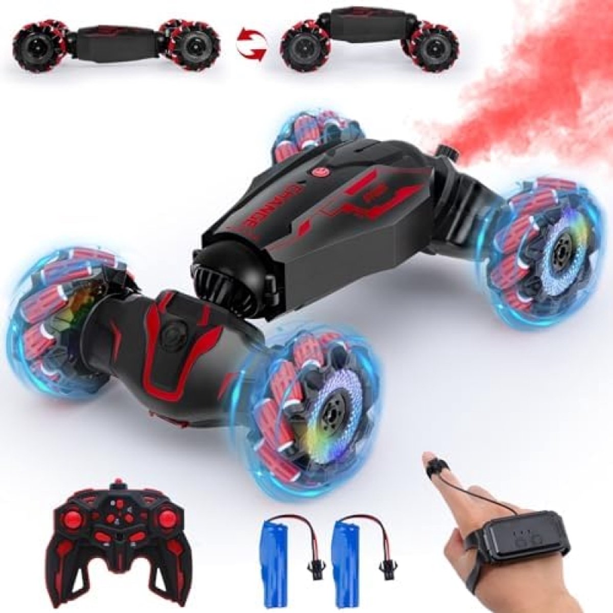 Stunt Auto met Afstandsbediening - Rode RC Drift Wagen met Licht en Geluid Accuvoertuig kopen online