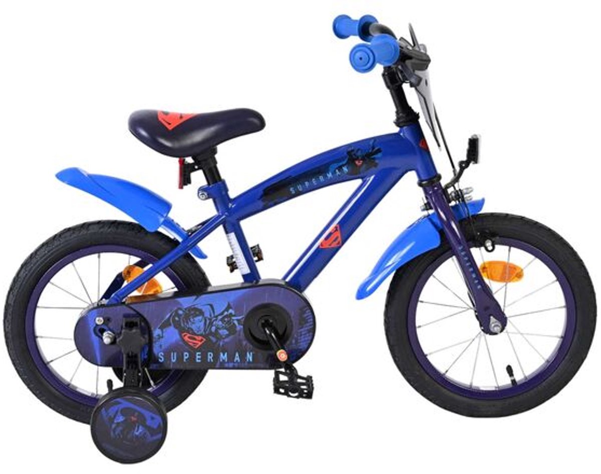 Superman Kinderfiets - Jongens - 14 inch - Blauw Kinderfiets kopen online